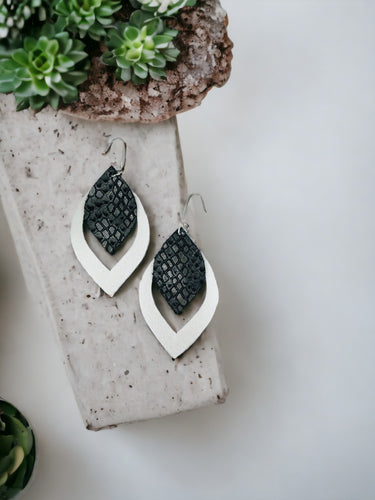 Layered Genuine Leather Earrings - E19-1838