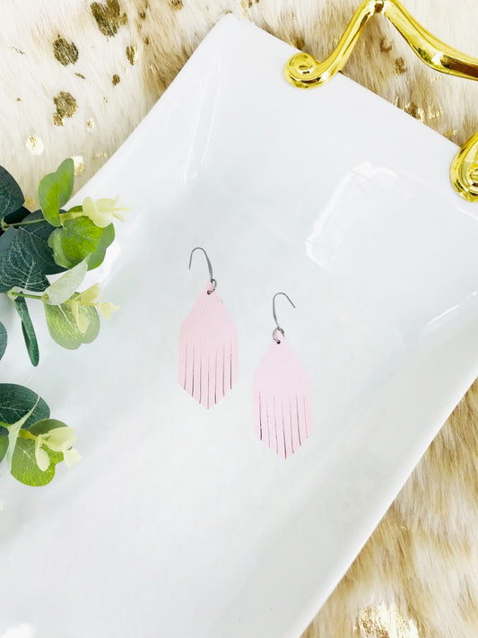 Baby Pink Genuine Leather Earrings - E19-1879