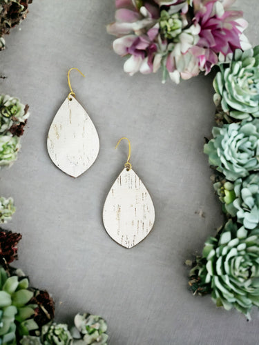 Off White Birch Cork Leather Earrings - E19-1900