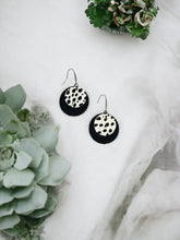 Load image into Gallery viewer, Mini Black Cheetah Leather Earrings - E19-1906