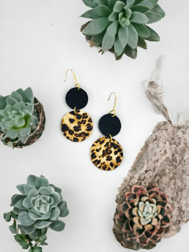 Banana Leopard Leather Earrings - E19-1915