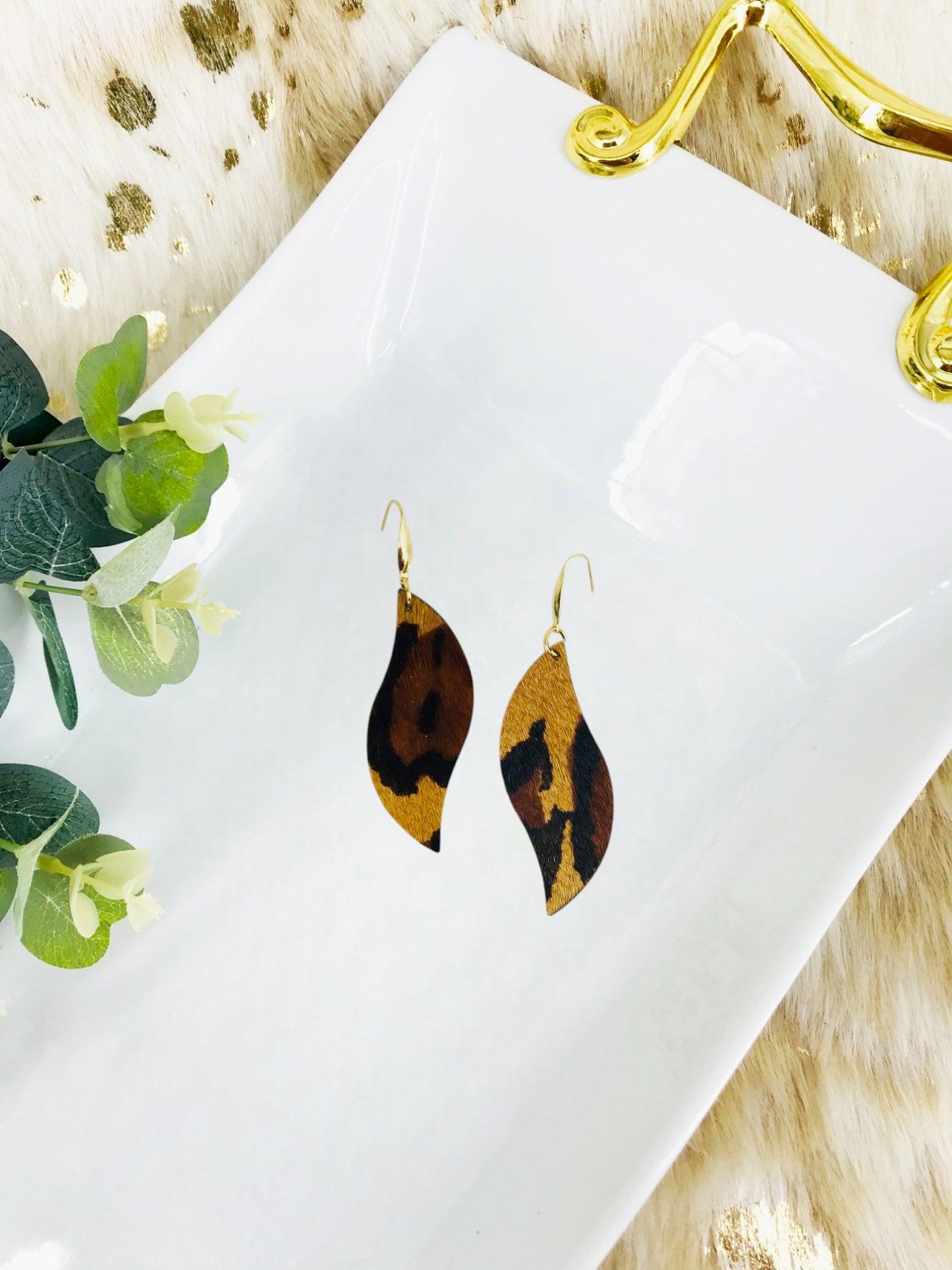 Hair On Leopard Leather Earrings - E19-1920