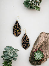 Load image into Gallery viewer, Leopard Glitter and Faux Leather Earrings - E19-1935