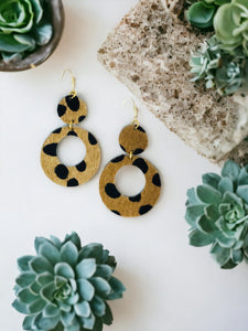 Hair On Cheetah Leather Earrings - E19-1962