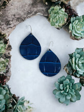 Load image into Gallery viewer, Blue Genuine Leather Earrings - E19-1983