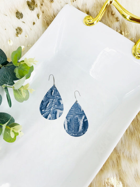 Blue Genuine Leather Earrings - E19-1984