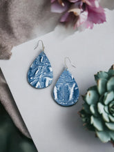 Load image into Gallery viewer, Blue Genuine Leather Earrings - E19-1984