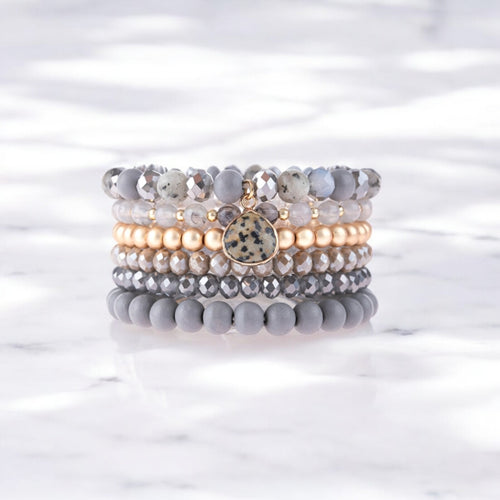 Grey Stack Bracelet Set - B2122