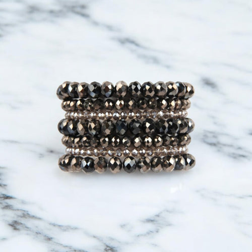 Black Hematite Stack Bracelet Set - B2123