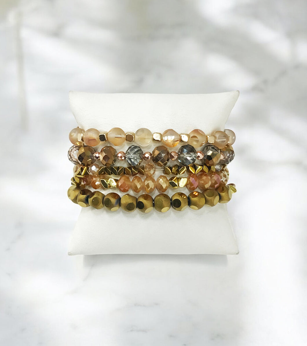 Light Amber Bracelet Stack - B2140