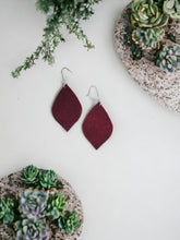 Load image into Gallery viewer, Burgundy Suede Leather Earrings - E19-2150