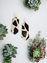 Load image into Gallery viewer, Hair On Fringe Giraffe Leather Earrings - E19-2173