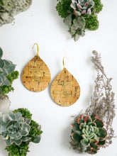 Load image into Gallery viewer, Gold Speckled Cork Leather &quot;Faith&quot; Earrings - E19-2187