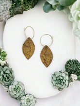 Load image into Gallery viewer, Gold Halo Leather Hoop Earrings - E19-2225