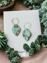 Load image into Gallery viewer, Moonlight Driftwood Embossed Leather Hoop Earrings - E19-2234