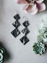 Load image into Gallery viewer, Salt and Pepper Hair On Leather Earrings - E19-2264