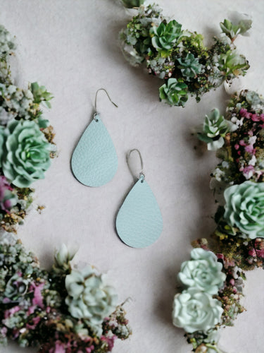 Italian Aqua Leather Earrings - E19-2375