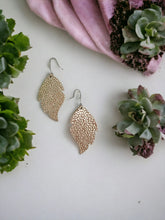 Load image into Gallery viewer, Gold Stingray Leather Earrings - E19-2379