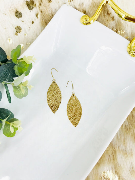 Gold Genuine Leather Earrings - E19-2457