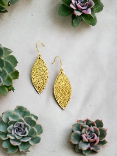 Gold Genuine Leather Earrings - E19-2457