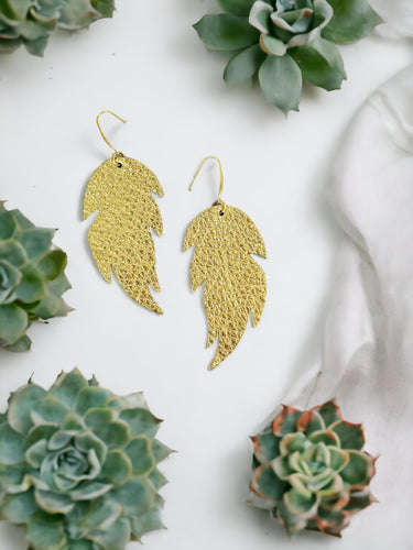 Gold Genuine Leather Earrings - E19-2580