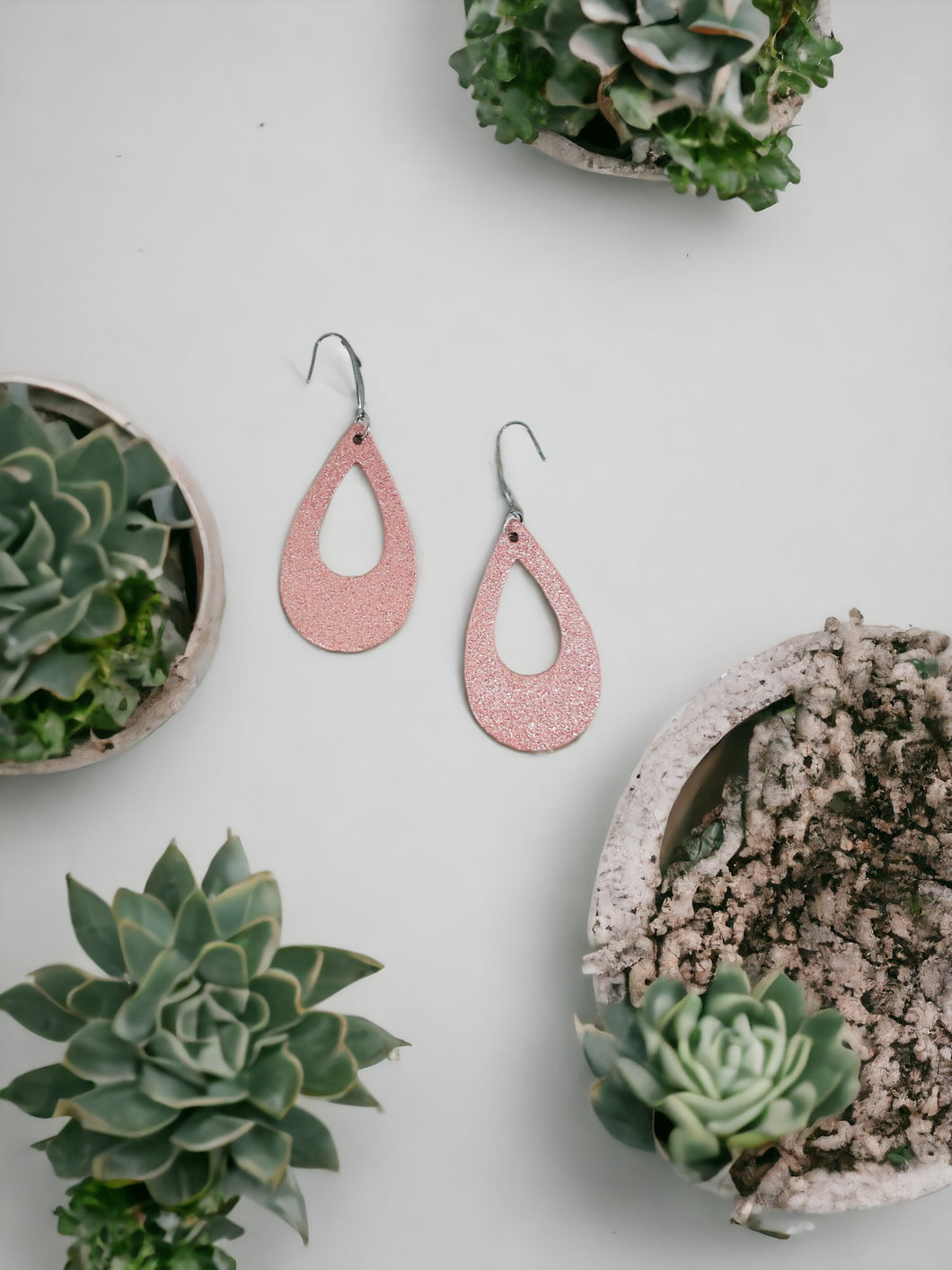 Pink Genuine Leather Earrings - E19-2595