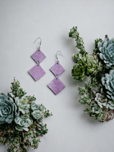 Lilac Genuine Leather Earrings - E19-2605