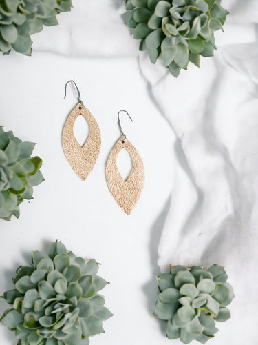 Rose Gold Leather Earrings - E19-2618