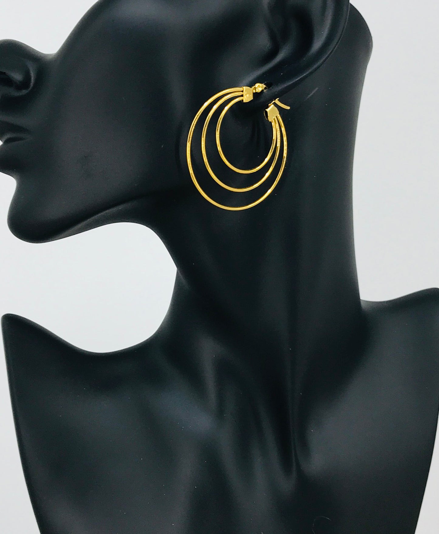 Golden Stainless Steel Hoop Earrings - E19-2632