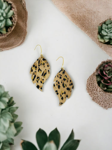 Natural Leopard Lambskin Leather Earrings - E19-2675