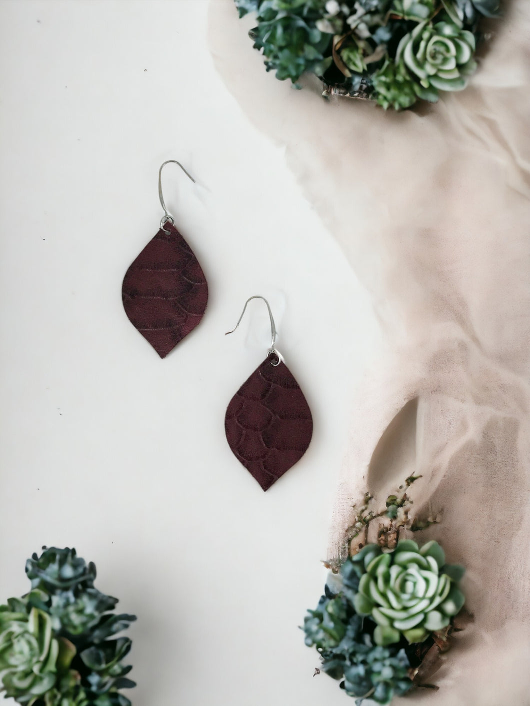 Genuine Alligator Leather Earrings - E19-2686