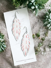 Load image into Gallery viewer, White Feather Genuine Leather Earrings - E19-2699