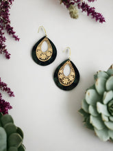 Load image into Gallery viewer, Hair On Camo Leather and Pendant Earrings - E19-2700