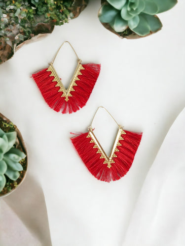 Bohemian Triangle Tassel Earrings - E19-2718