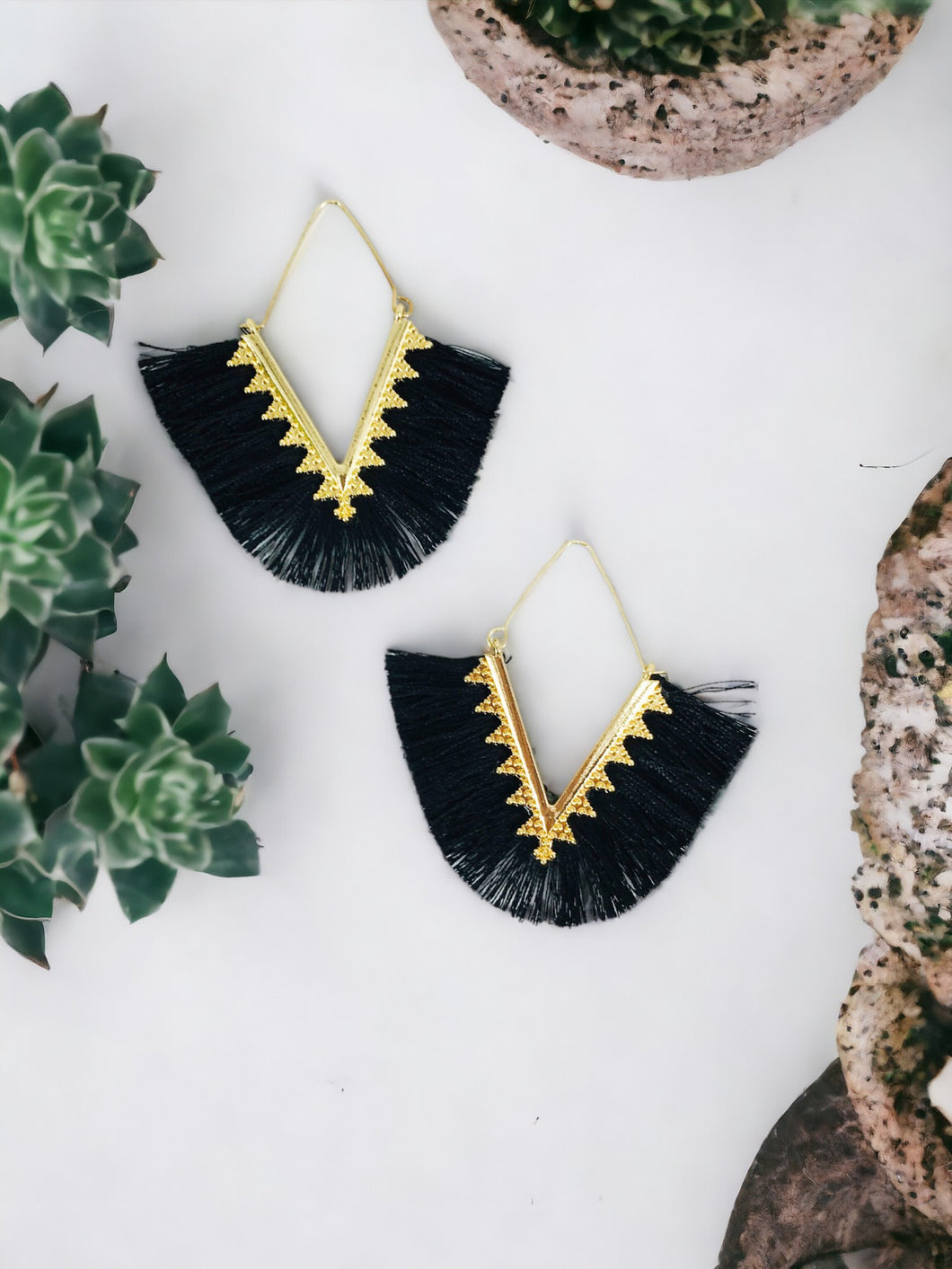 Bohemian Triangle Tassel Earrings - E19-2720