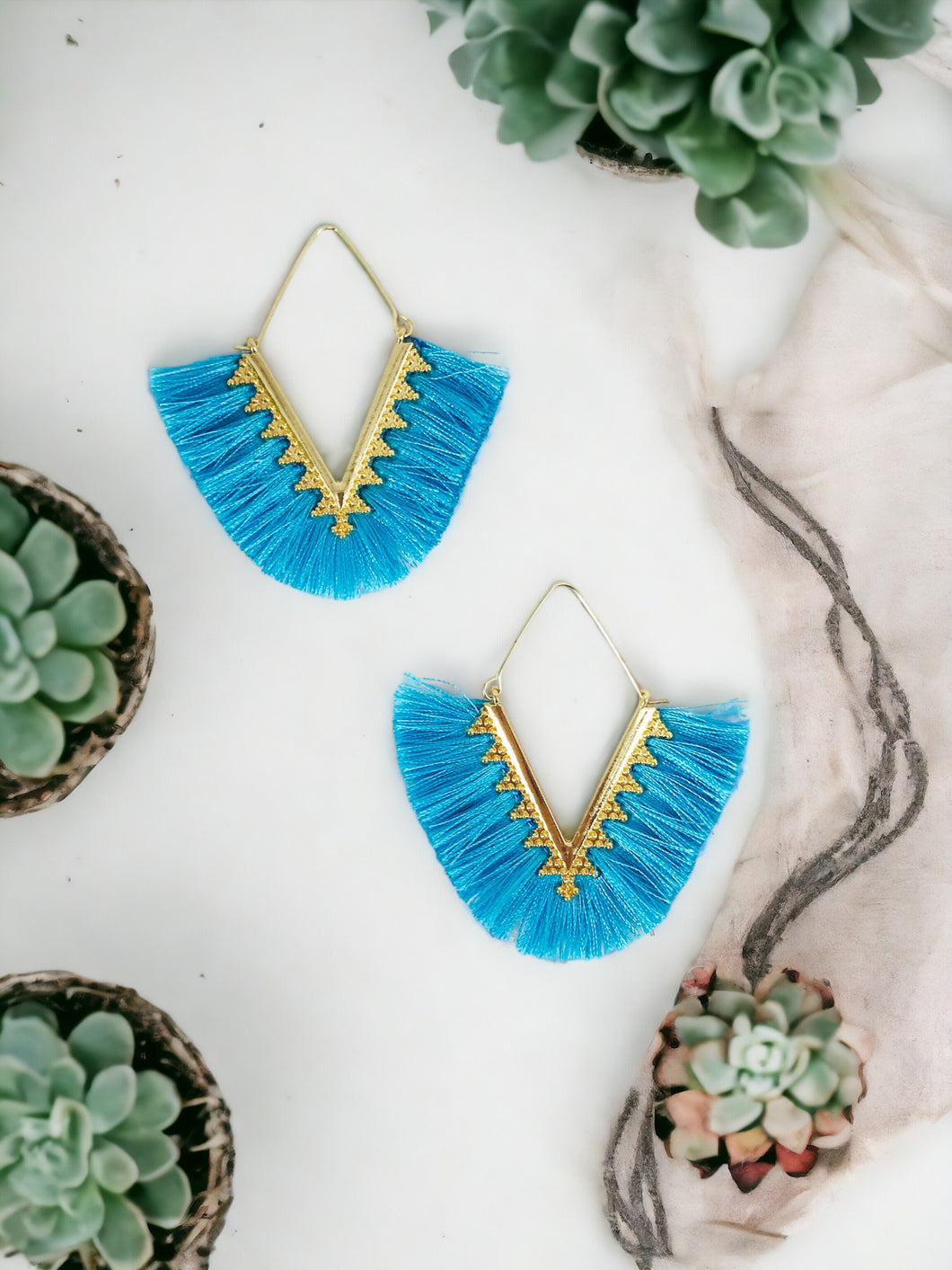 Bohemian Triangle Tassel Earrings - E19-2724