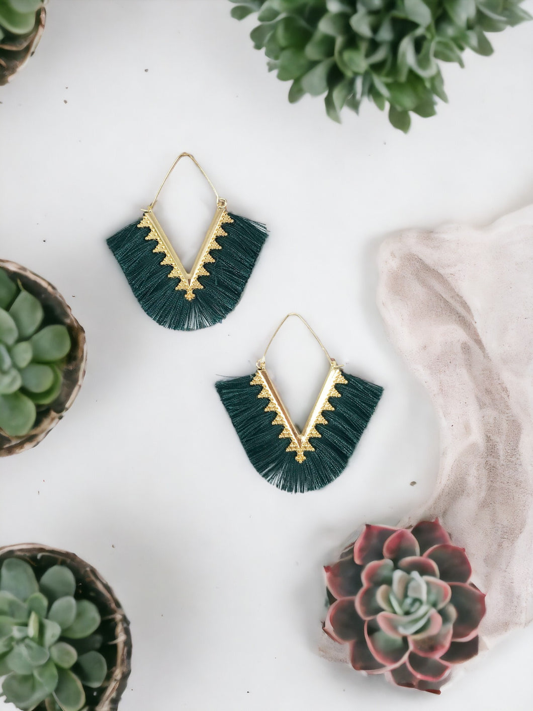 Bohemian Triangle Tassel Earrings - E19-2731