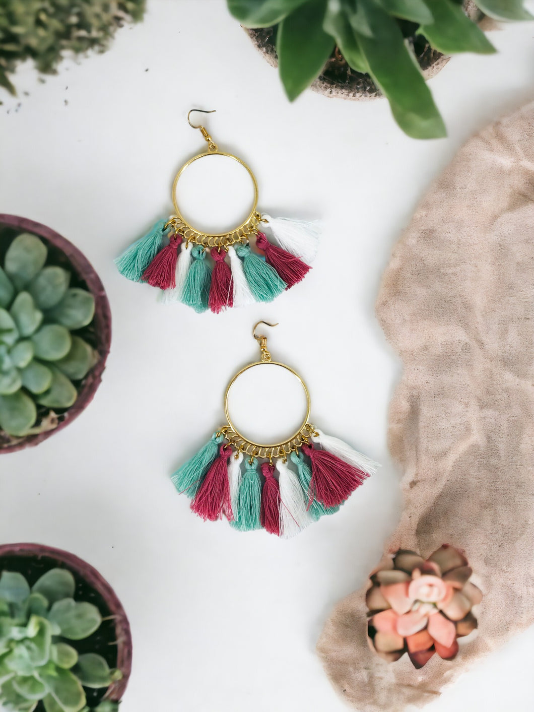 Bohemian Tassel Hoop Earrings - E19-2736