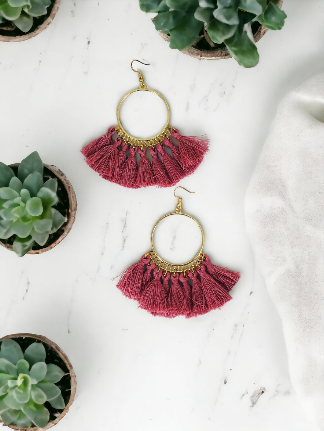 Bohemian Tassel Hoop Earrings - E19-2739