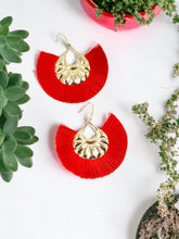 Load image into Gallery viewer, Large Fan Shaped Tassel Earrings - E19-2779