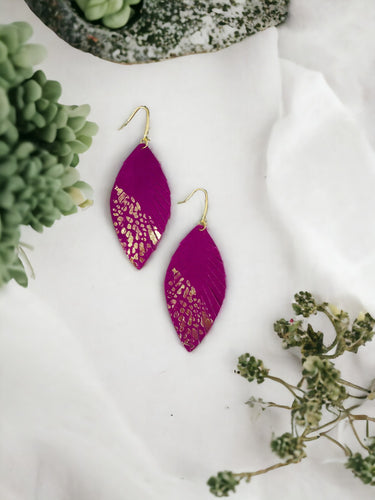 Violet Sheepskin Leather Earrings - E19-2782