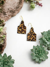 Load image into Gallery viewer, Genuine Cork on Leather Cow Tag Earrings - E19-2787