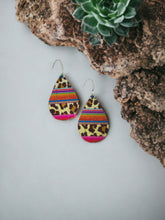 Load image into Gallery viewer, Wild Embossed Leopard Leather Earrings - E19-2807