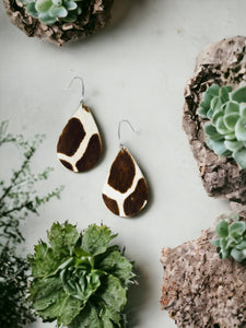 Exotic Hair On Leather Earrings - E19-2809