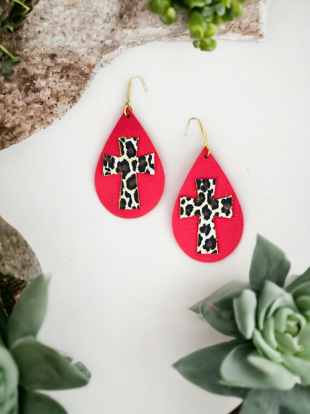 Layered Genuine Leather Earrings - E19-2815