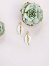 Load image into Gallery viewer, Genuine White Leather Earrings - E19-2825