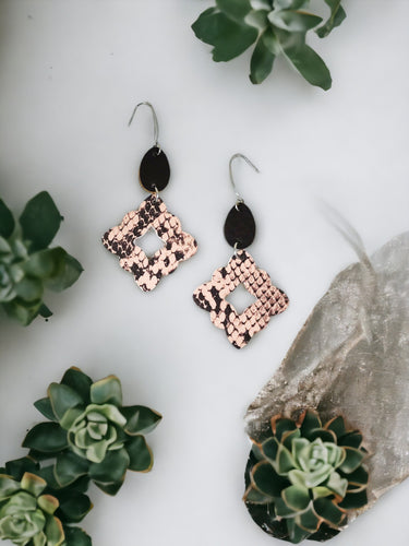 Pink Snake Faux Leather Earrings - E19-2847