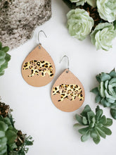 Load image into Gallery viewer, Rose Gold Mama Bear Faux Leather Earrings - E19-2851