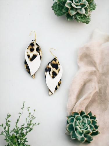 Leopard Faux Leather Layered Earrings - E19-2861