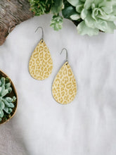 Load image into Gallery viewer, Beige Leopard Leather Earrings - E19-2899